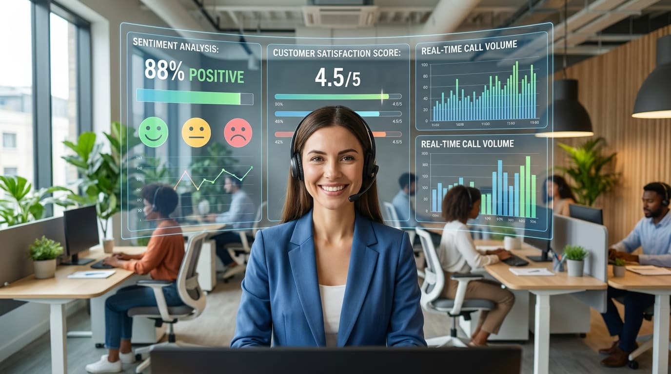 AI customer service dashboard with support analytics and metrics