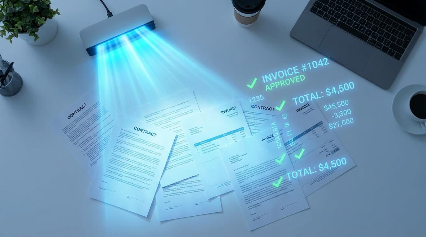 AI document processing interface with automated data extraction