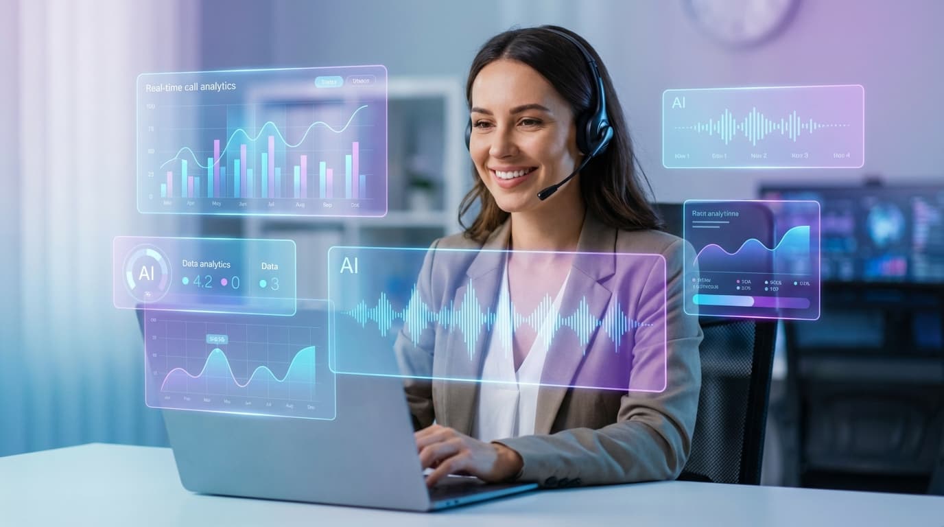 AI voice agent conversation interface with real-time transcription